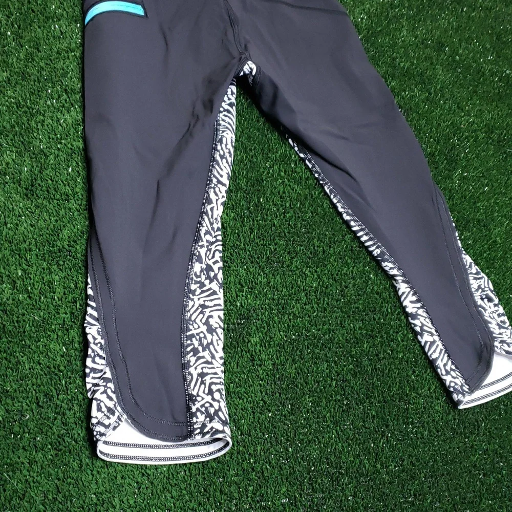 Lululemon Womens Run Top Speed Cropped Leggings Size 4 Fitness Yoga Stretchy